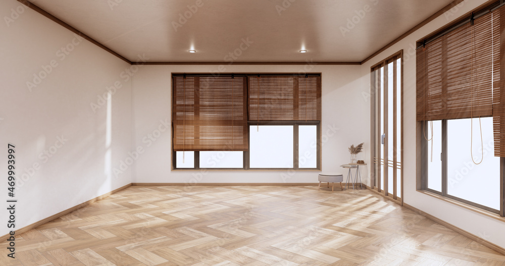 custom made wallpaper toronto digitalempty room interior with wooden floor on white wall background. 3D rendering