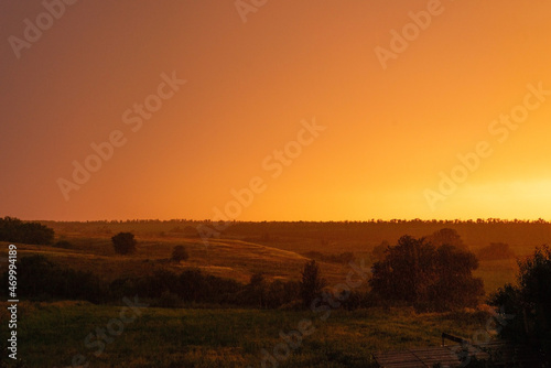 rustic orange sunset ukrainian sunset landscape gradient cloudy sky