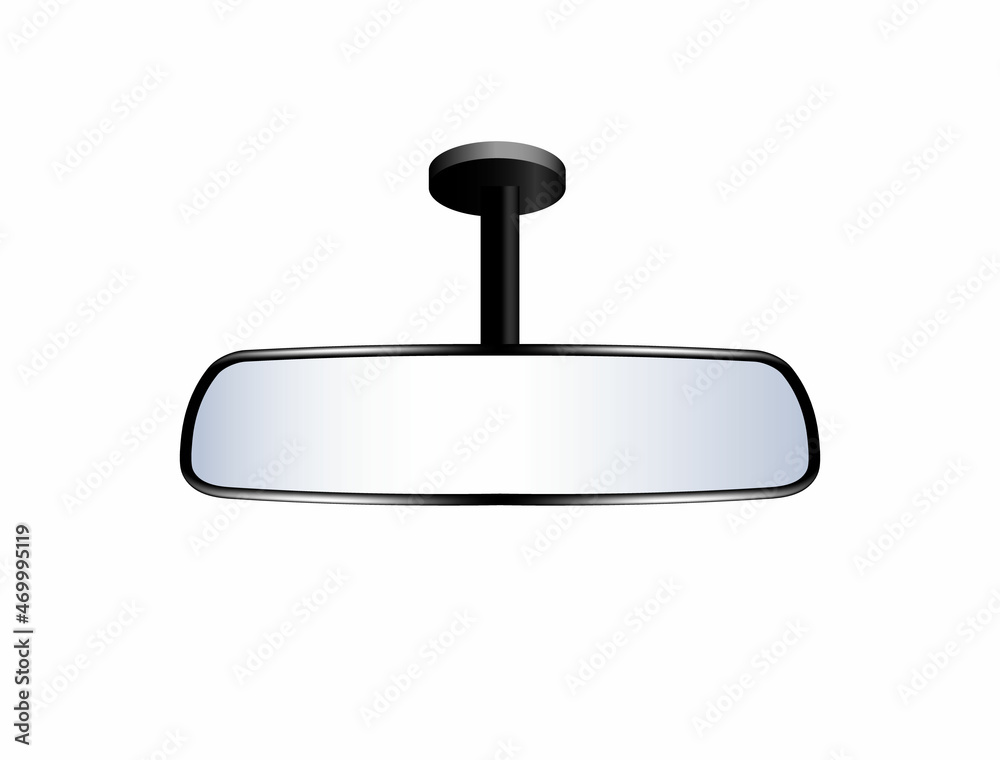 Car rearview mirror, vector illustration