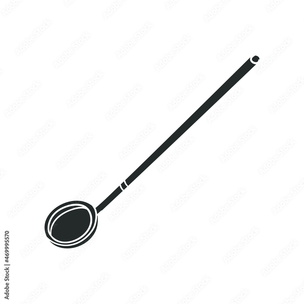 Dentist Mirror Icon Silhouette Illustration. Dental Tools Vector