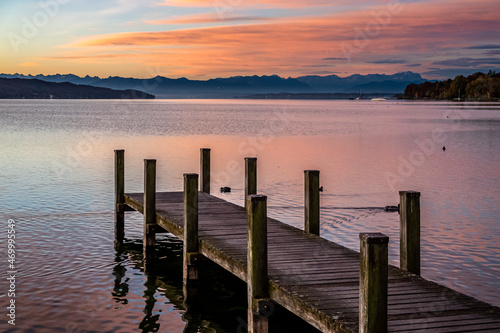 old wooden jetty at a lake © fottoo