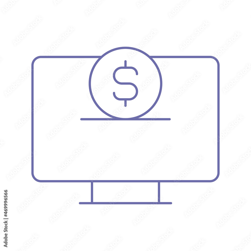 computer online fund collection icon vector computer online fund collection icon vector