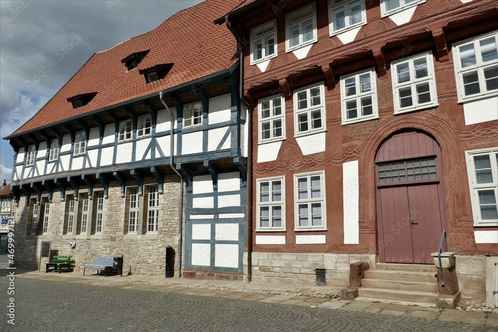 Fachwerkhäuser am Marktplatz von Bad Gandersheim / Harz