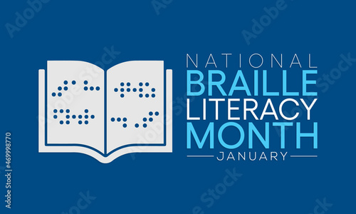 National Braille literacy month is observed every year in January. Vector illustration