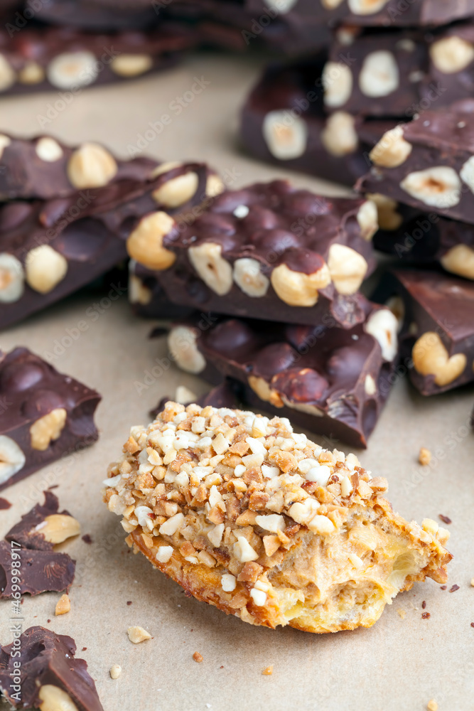 a cake with peanuts, a sweet dessert a cake with peanuts, a sweet dessert