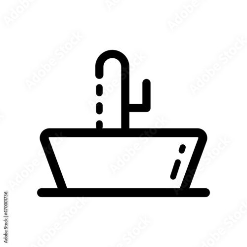 sink outline vector icon isolated on white