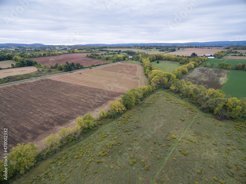 Farm fields in rural New York