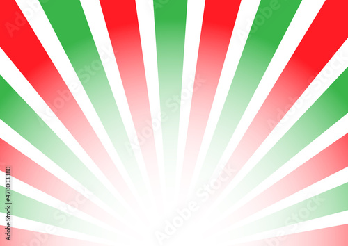 にぎやかなクリスマスカラーの集中線の背景素材／Lively Christmas color concentrated line background material