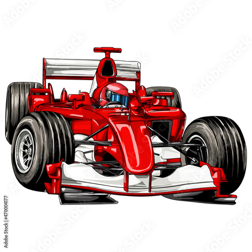 Racing car isolated on white background. abstract silhouette. line art. vector illustration.