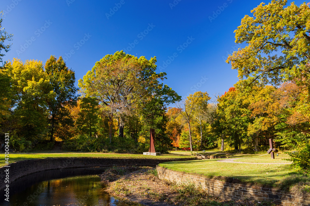 Beautiful fall color in the famous Philbrook Museum of Art Beautiful fall color in the famous Philbrook Museum of Art