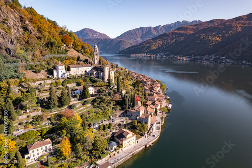 Morcote a Municipality of Switzerland on the Shores of Lake Lugano © Stock87