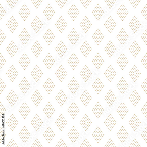 Golden vector geometric background with small diamond shapes, small linear rhombuses. Abstract modern seamless pattern. Thin lines background. Subtle gold ornament. Luxury repeat decorative design