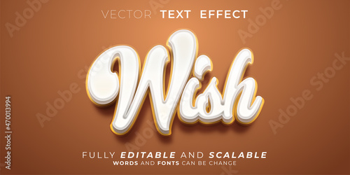 Wish text effect, Editable 3d style text tittle concept
