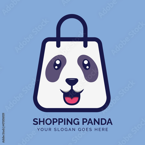 Shopping Panda Logo Vector Template