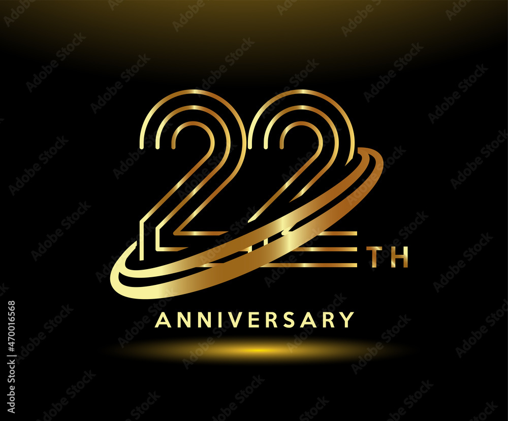 golden-22-year-anniversary-celebration-logo-design-inspiration-stock