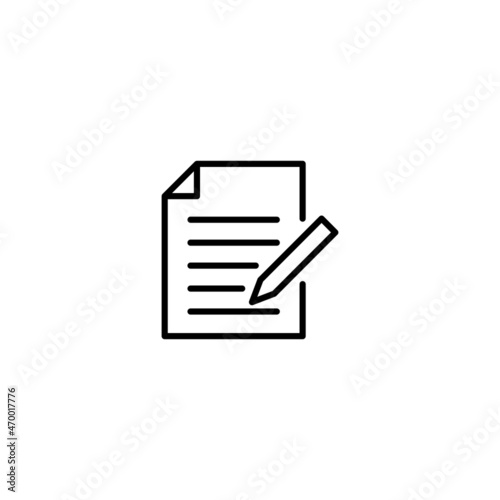 document Write icon vector, Document sign vector