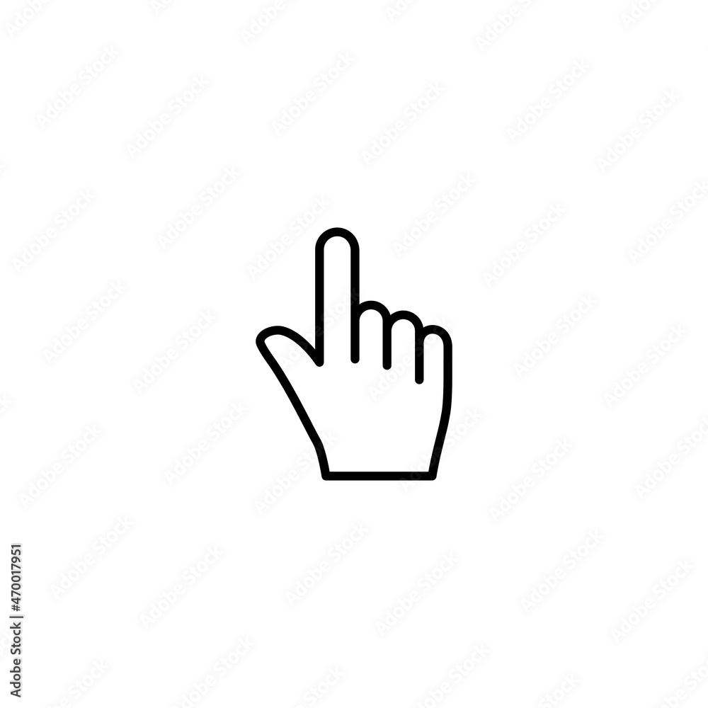 Hand cursor click icon vector Hand cursor click icon vector