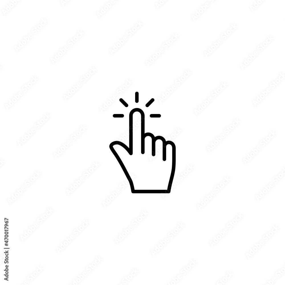 Hand cursor click icon vector Hand cursor click icon vector