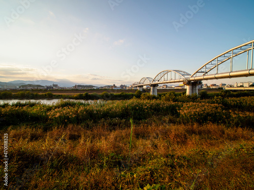 河川に架かる水管橋 photo