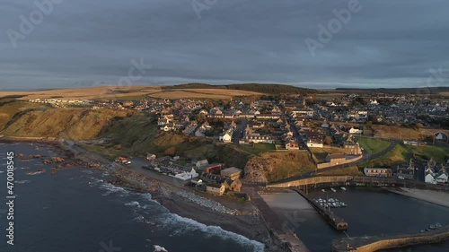 Pennan Scotland Pennan, Scotland, UK, Town Beach Area Aerials
 photo