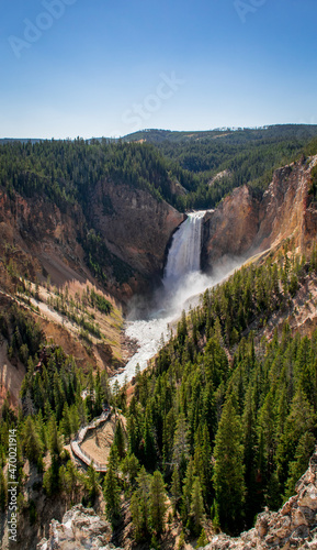 Majestic waterfall in the Grand Canyon of the Yellowstone, Wyoming, USA