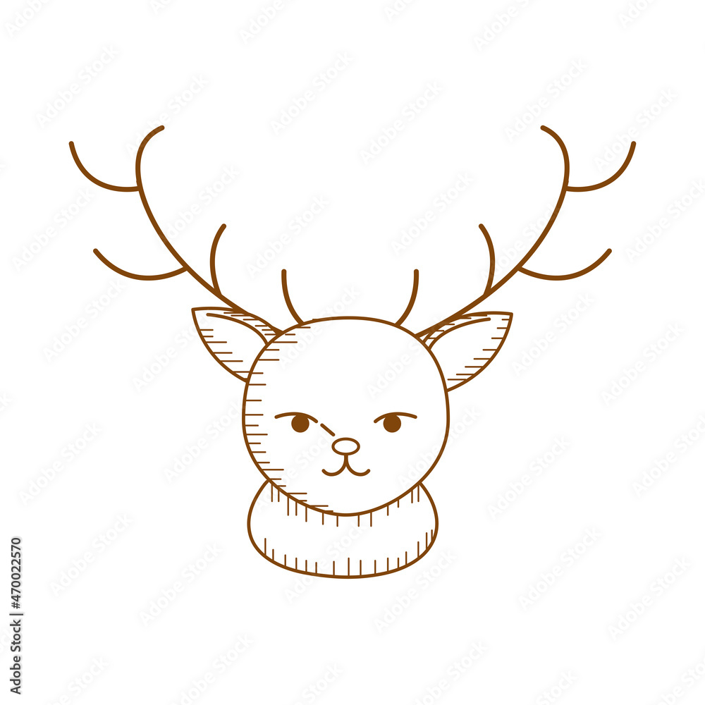 linear deer horned linear deer horned
