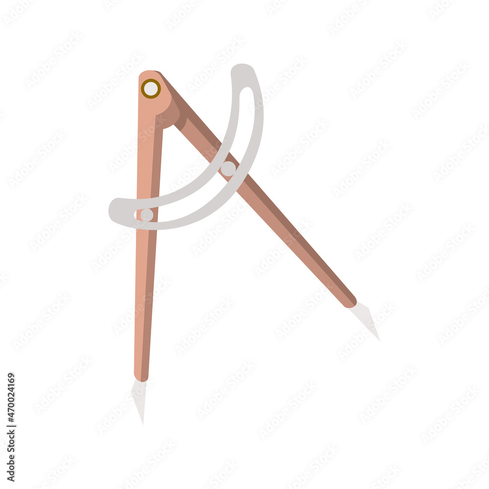 a tool for drawing circles or arcs Vector illustration isolated on a white background a tool for drawing circles or arcs Vector illustration isolated on a white background