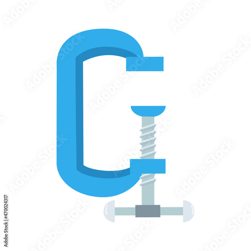 Carpenter clamp icon. Flat illustration of Carpenter clamp vector icon