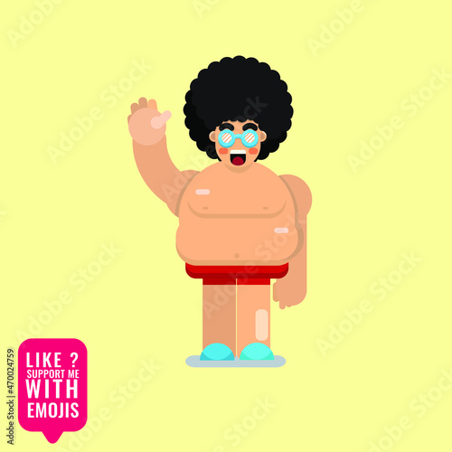 fat man illustrtion ready for summer 