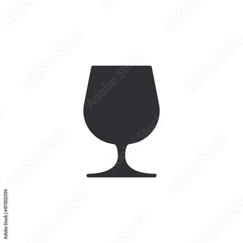 Wine glass icon. Wineglass. Flask template. Jar icon. Wine flask. Cup sign. Glass stencil. Glass silhouette. Logo template. Glass container. Shape for 3d modeling. Cognac flask. 