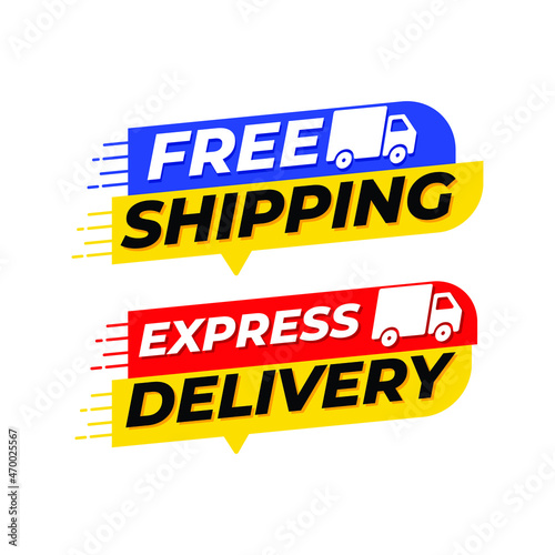 Free delivery and free shipping icon modern design template.