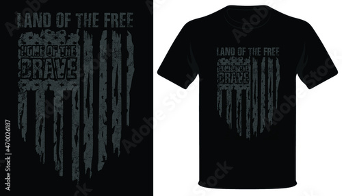 Land of the free home of the brave usa vantage grunge distressed flag patriotic tshirt design