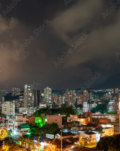 Wallpaper Mural night time long exposure of medellin skyline filled with buildings Torontodigital.ca