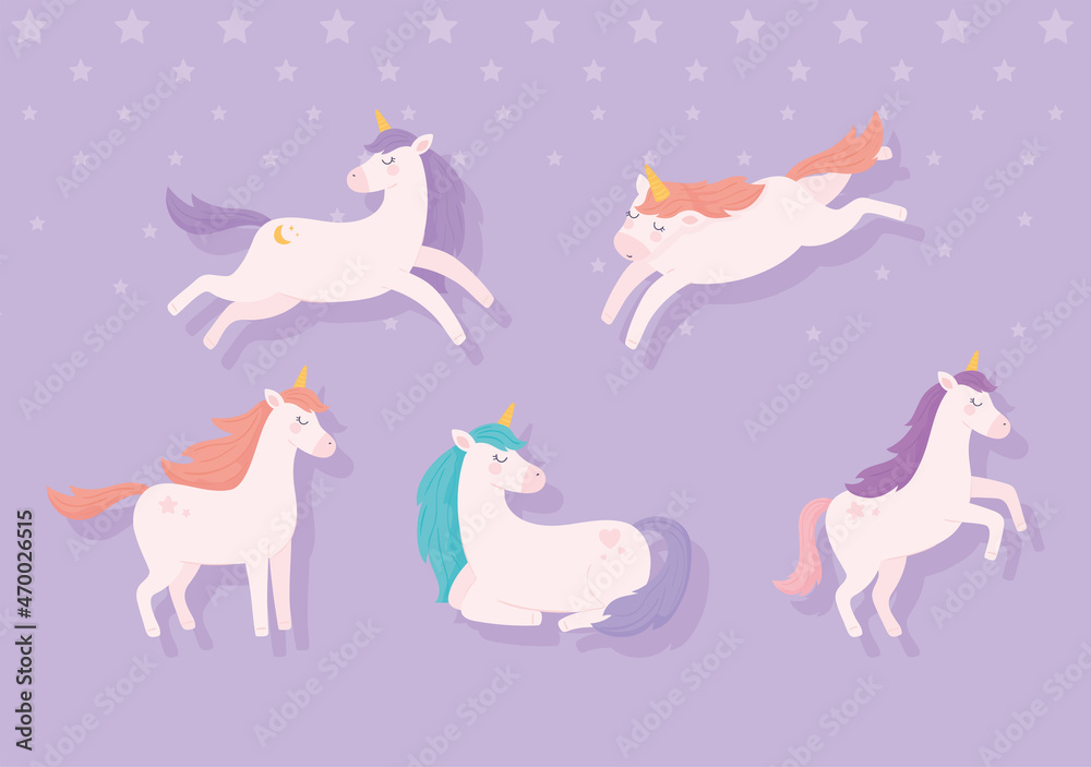 Obraz premium set of unicorns