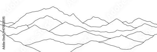 Curved lines, imitation of mountain ranges. Vector background, minimalism.