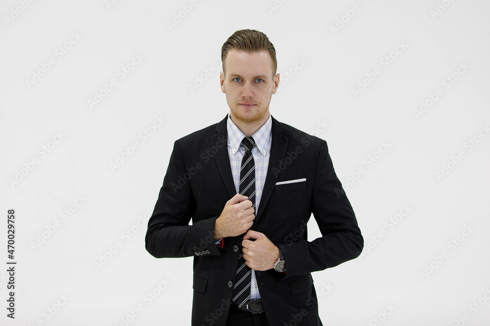 Determined businessman in suit in studio Determined businessman in suit in studio