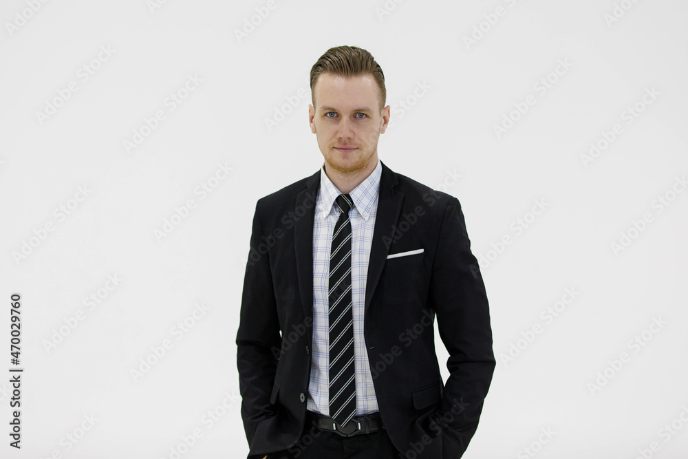 Determined businessman in suit in studio Determined businessman in suit in studio