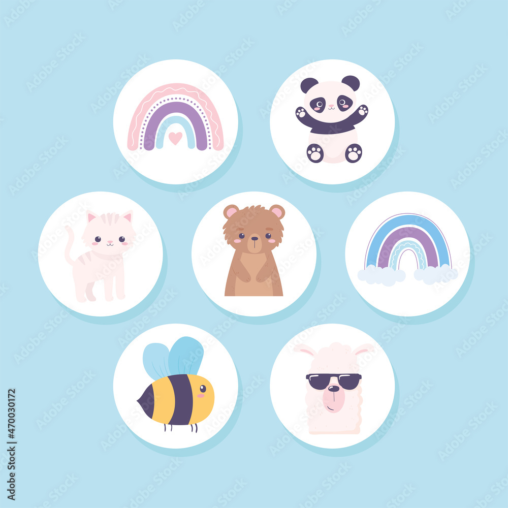 icons cute animals