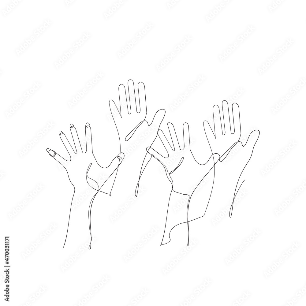 hand drawn doodle hand cheering up illustration vector in continuous line drawing hand drawn doodle hand cheering up illustration vector in continuous line drawing