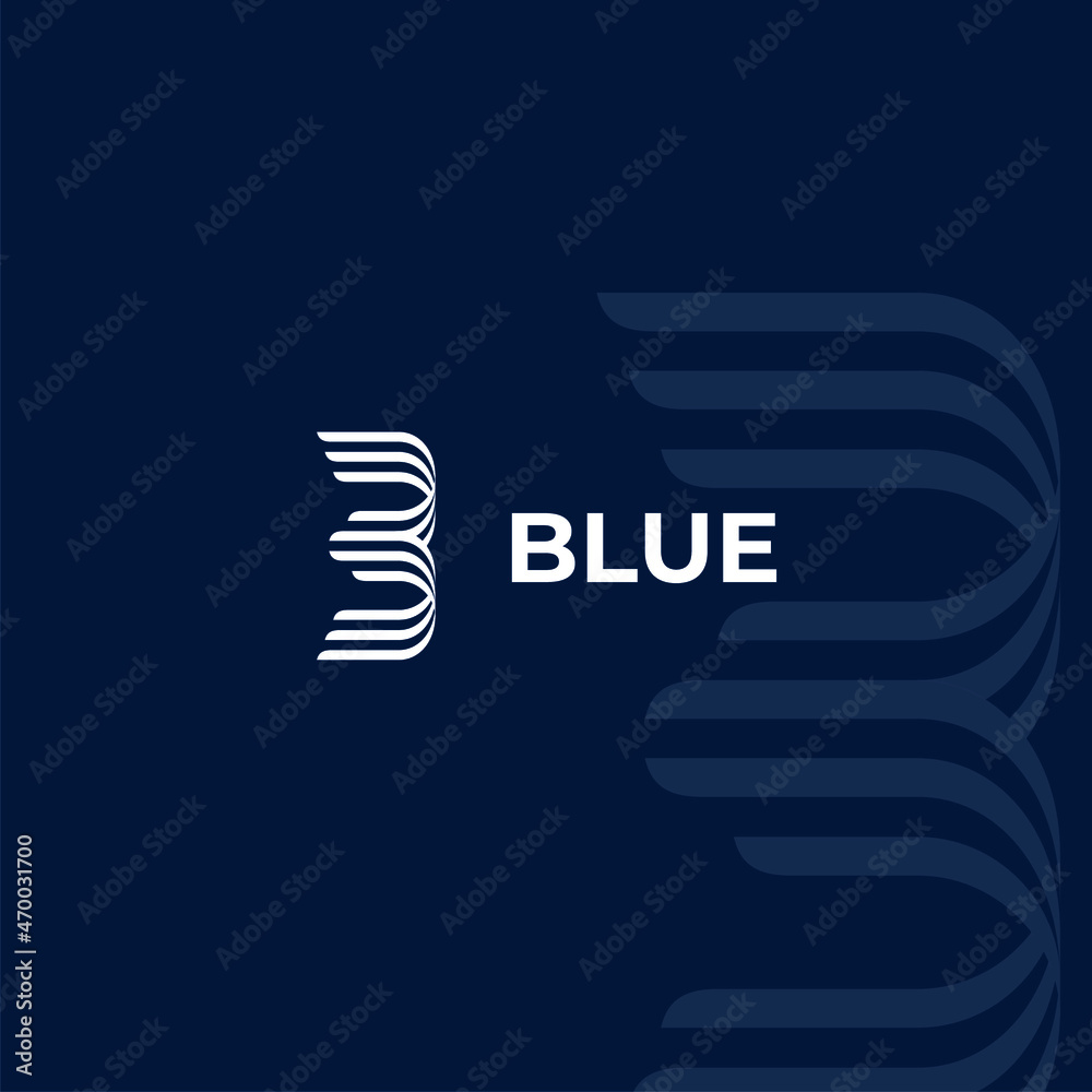 B letter logo formed by twisted lines. B letter logo formed by twisted lines.