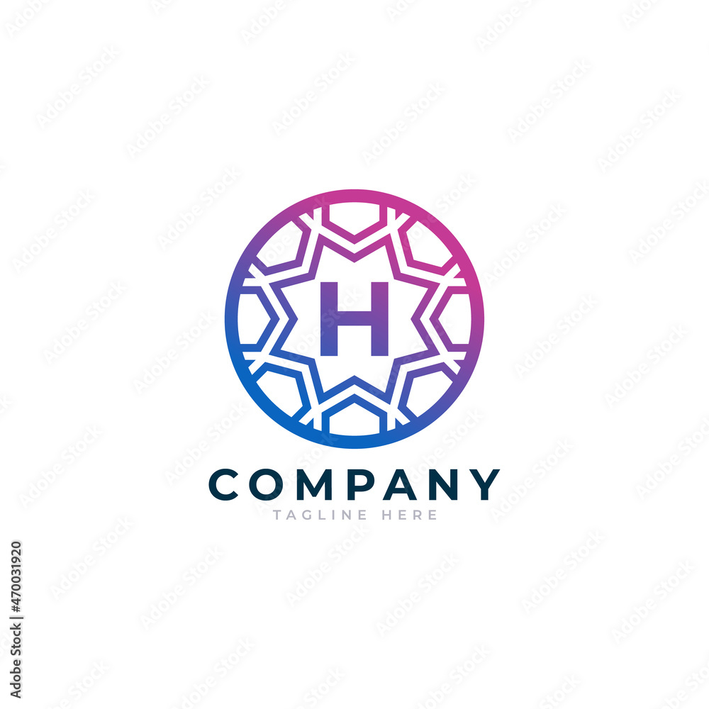 Letter H Inside Circle Shape Logo Design Template Element Letter H Inside Circle Shape Logo Design Template Element