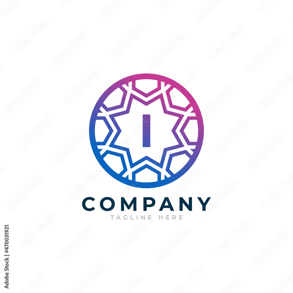 Letter I Inside Circle Shape Logo Design Template Element Letter I Inside Circle Shape Logo Design Template Element