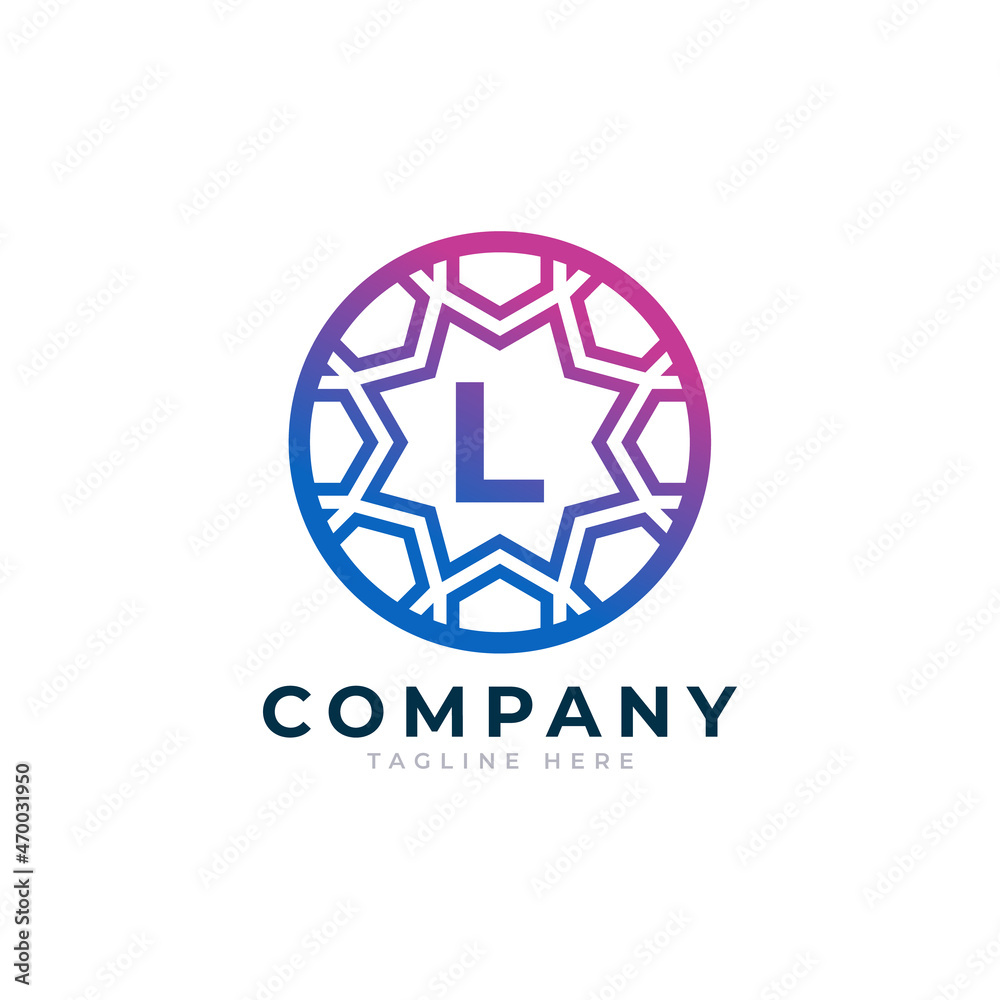 Letter L Inside Circle Shape Logo Design Template Element Letter L Inside Circle Shape Logo Design Template Element