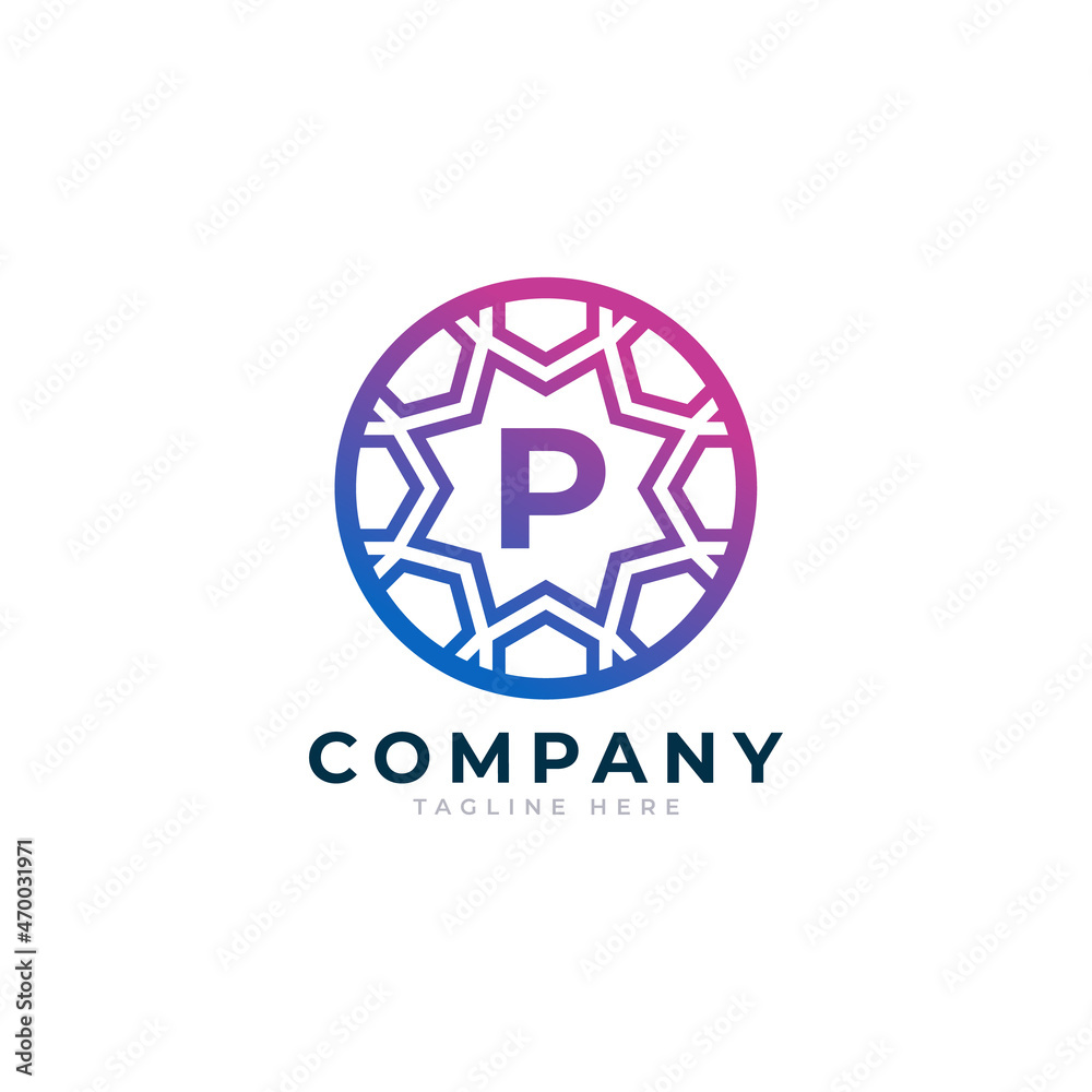 Letter P Inside Circle Shape Logo Design Template Element Letter P Inside Circle Shape Logo Design Template Element