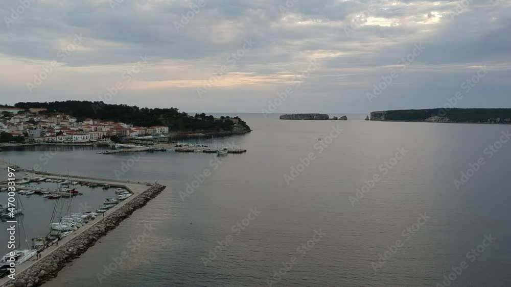 Aerial view of the beautiful seaside city of Pylos located in western Messenia in Peloponnese, Greece Aerial view of the beautiful seaside city of Pylos located in western Messenia in Peloponnese, Greece