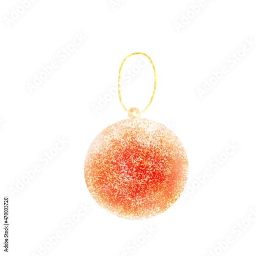 red christmas ball isolated on white