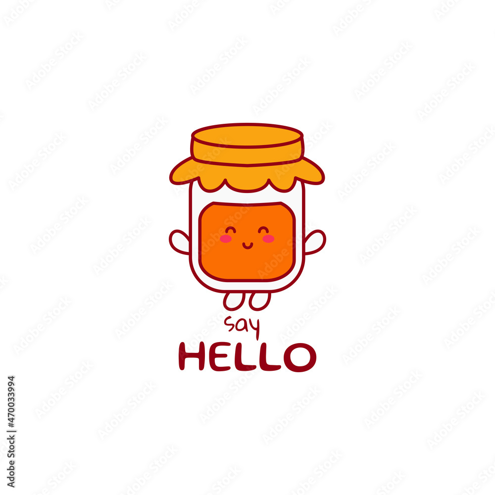 Cute funny jam character. Vector hand drawn cartoon mascot character illustration icon. Isolated on white background. Cute funny jam character. Vector hand drawn cartoon mascot character illustration icon. Isolated on white background.