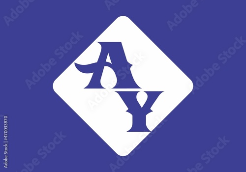 Colorful initial letter of AY