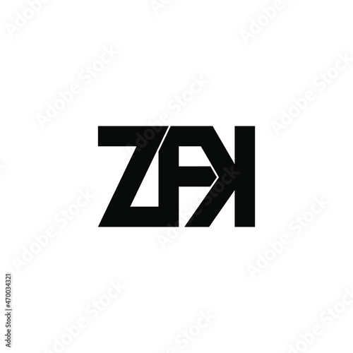 zfk initial letter monogram logo design