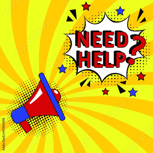 Need help? in comic pop art style. Need help? brainy game word. Comic book explosion with text Need help? Vector bright cartoon illustration in retro pop art style.